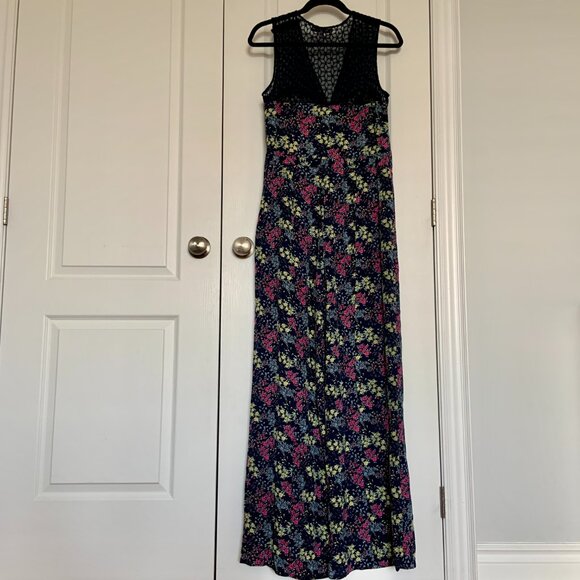 Women's Juicy Couture Silk Jumper Pantsuit Sleeveless Ditsy Floral Print Size 12 - Picture 11 of 15